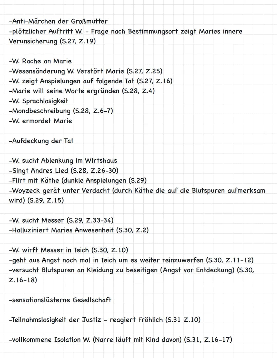 Aufgabe:
-Fatalismusbrief & Fatalismus
-Woyzeck hat wilde Mordfantasien (Szene 12)
-Woyzeck unterliegt Tambourmajor in Schlägerei (Szene 14)