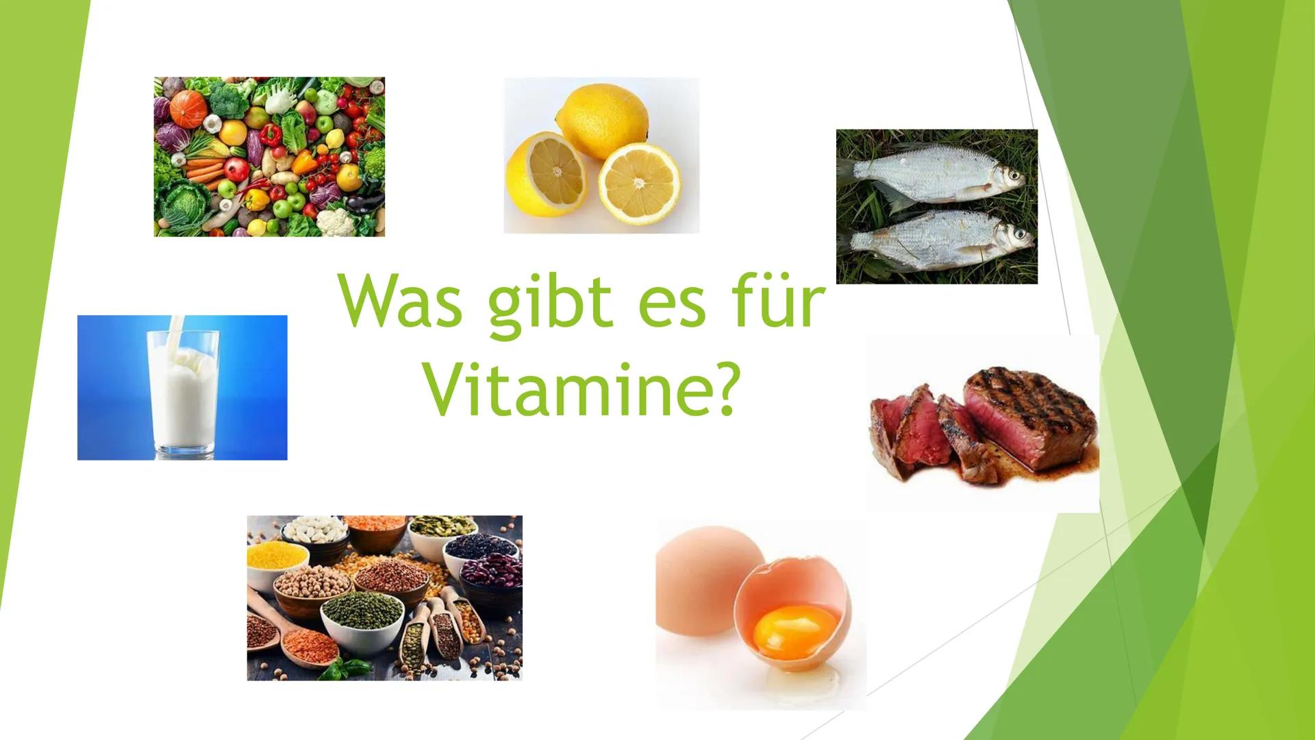 Vitamine und
Vitaminpräparate Gliederung
► Was sind Vitamine?
Was gibt es für Vitamine?
Wie werden Vitaminpräparate hergestellt?
Wie sinnvol