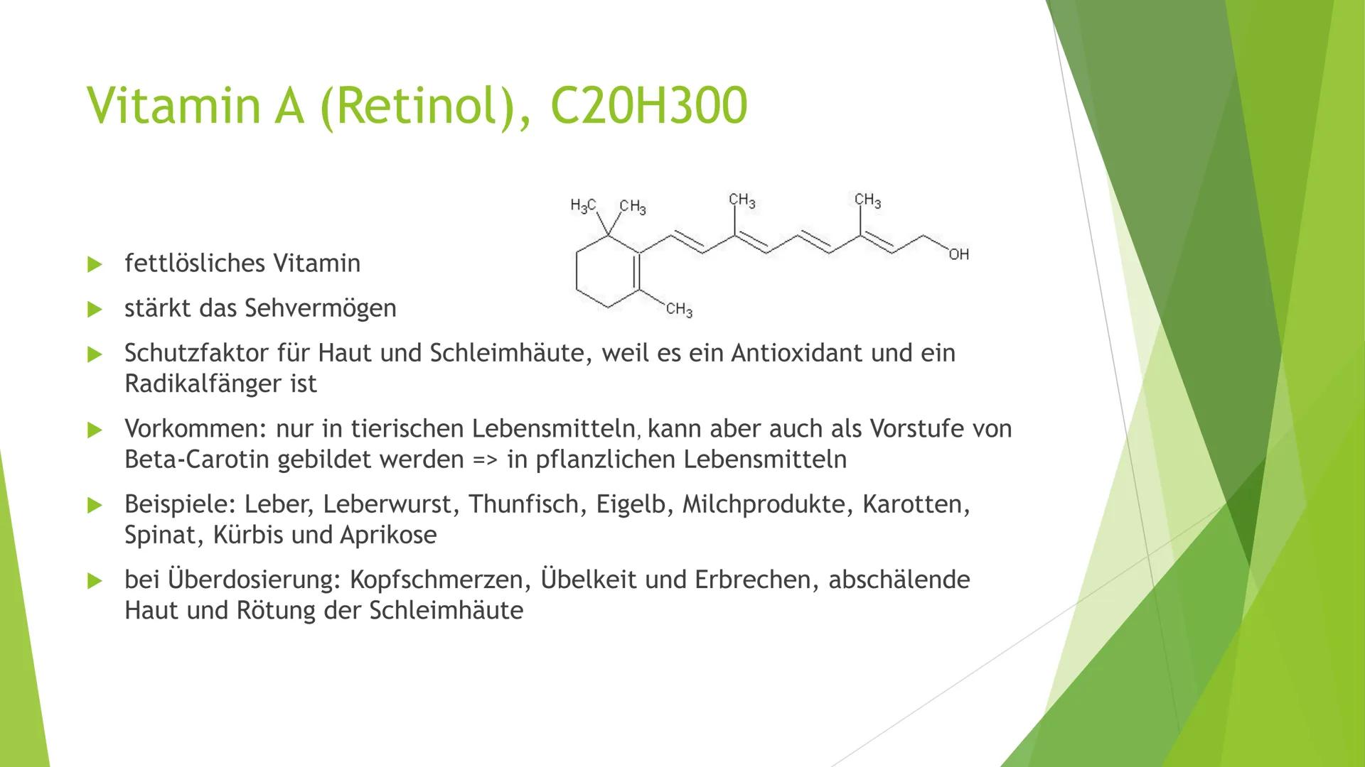 Vitamine und
Vitaminpräparate Gliederung
► Was sind Vitamine?
Was gibt es für Vitamine?
Wie werden Vitaminpräparate hergestellt?
Wie sinnvol