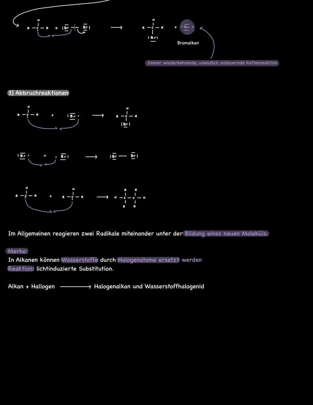 # 1. Die Halogenierung von Alkanen

Versuch: Reaktion von Heptan und Brom

Beobachtung:
*   Bei Lichteinstrahlung verschwindet die orangene 