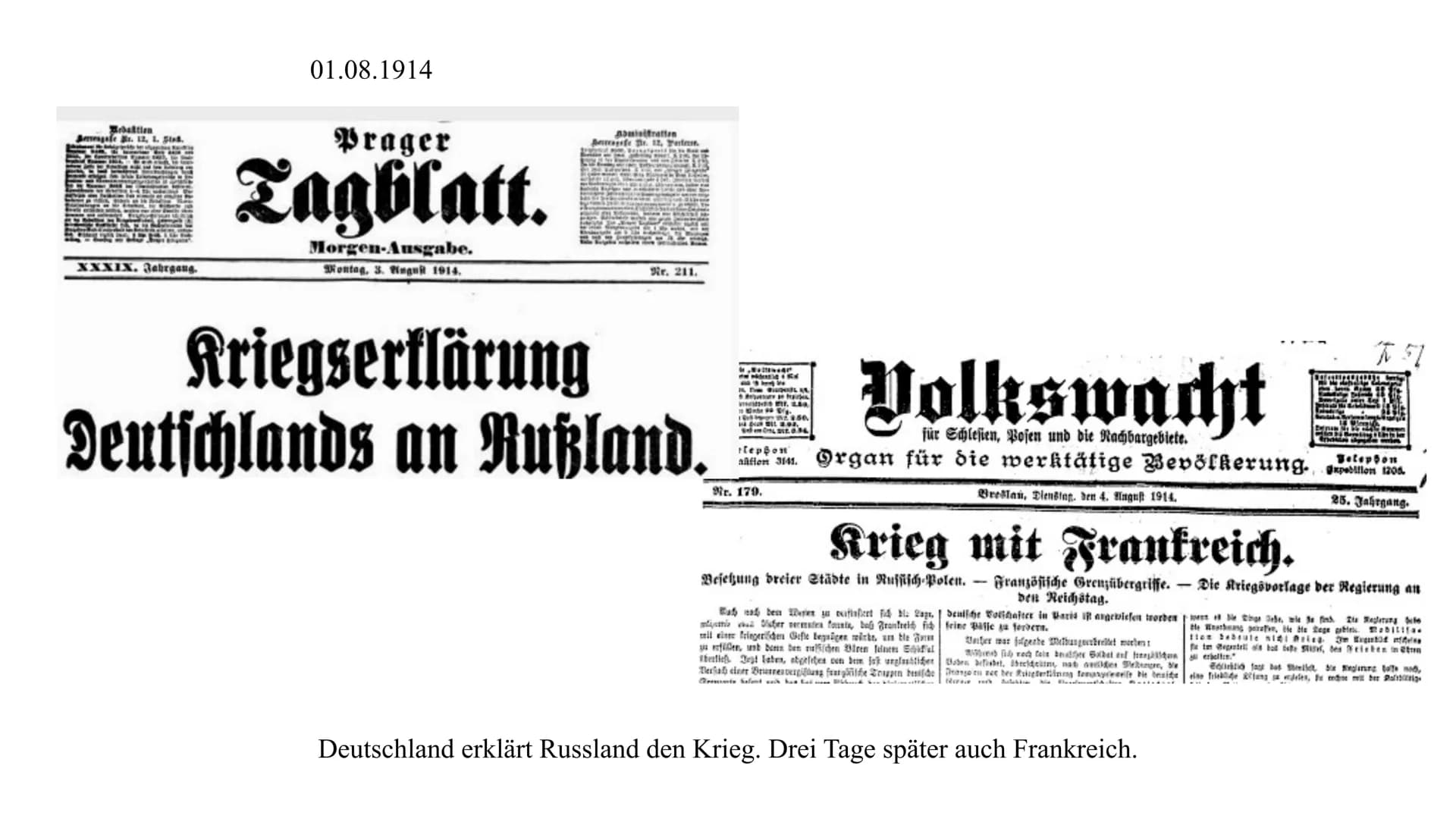 Der Erste Weltkrieg
1914
1918 Juni 1914
28. Juli 1914
August 1914
September 1914
Oktober 1914
November 1914
Der Erste Weltkrieg
Thronfolger 