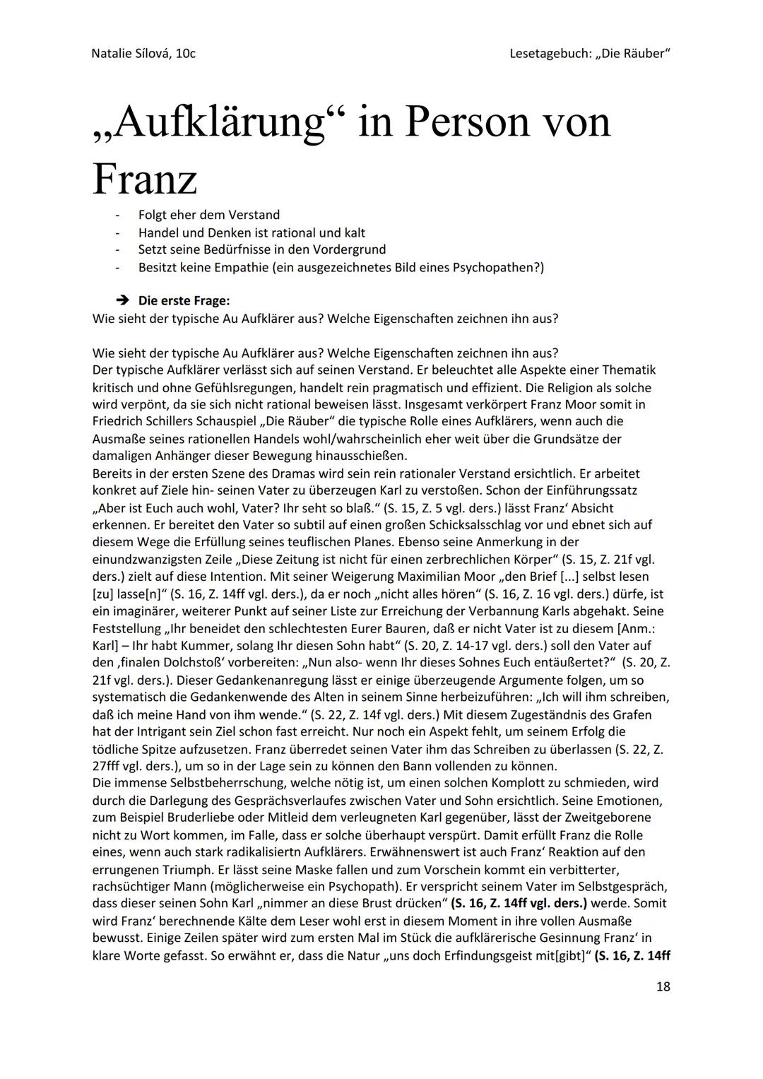 "Die Räuber"
Friedrich Schiller
Lesetagebuch
Natalie Sílová, 10c-2021/22 Natalie Sílová, 10c
Gliederung
Aristotelisches- oder Episches Drama