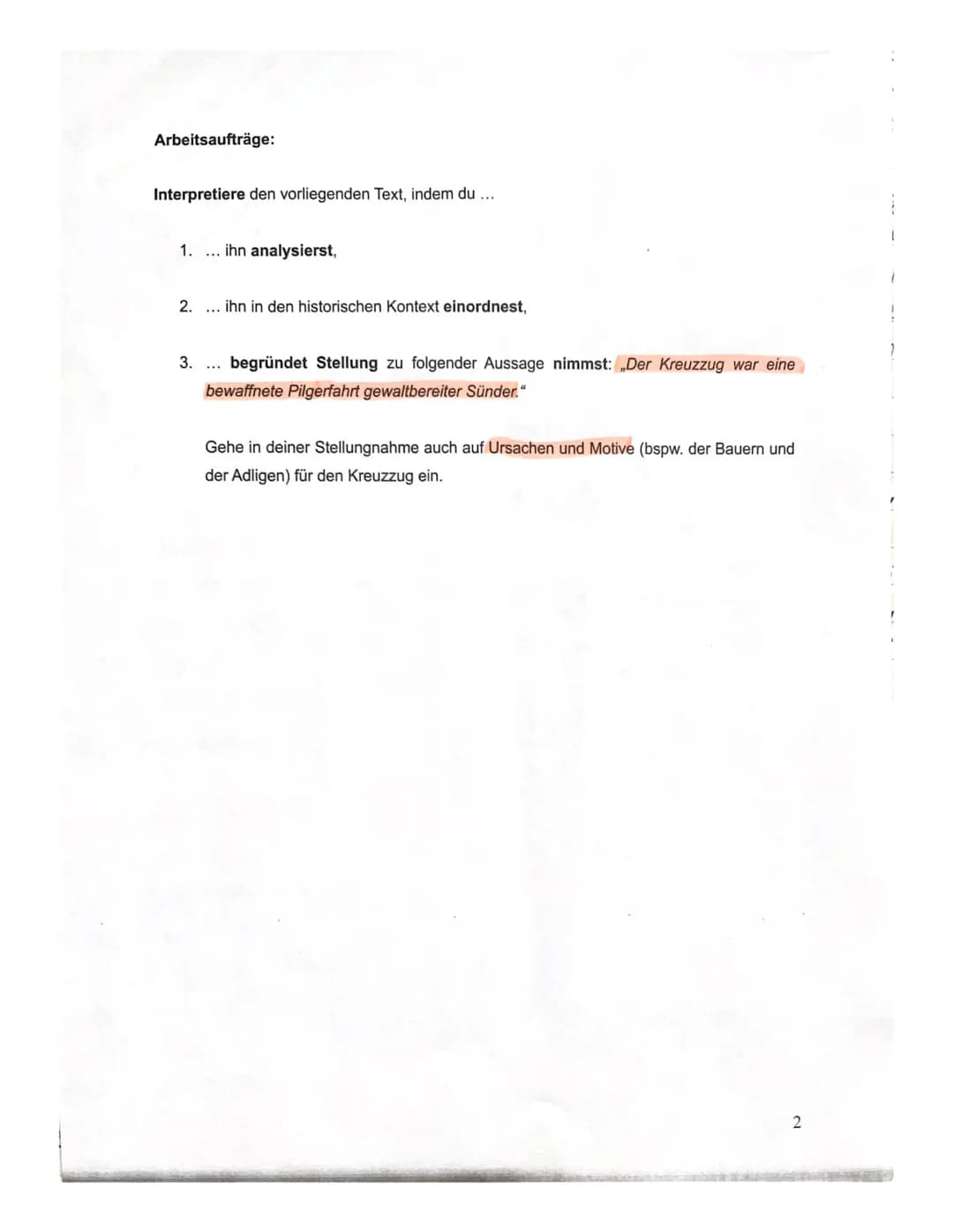 Arbeitsaufträge:
Interpretiere den vorliegenden Text, indem du ...
1.... ihn analysierst,
2. ... ihn in den historischen Kontext einordnest,