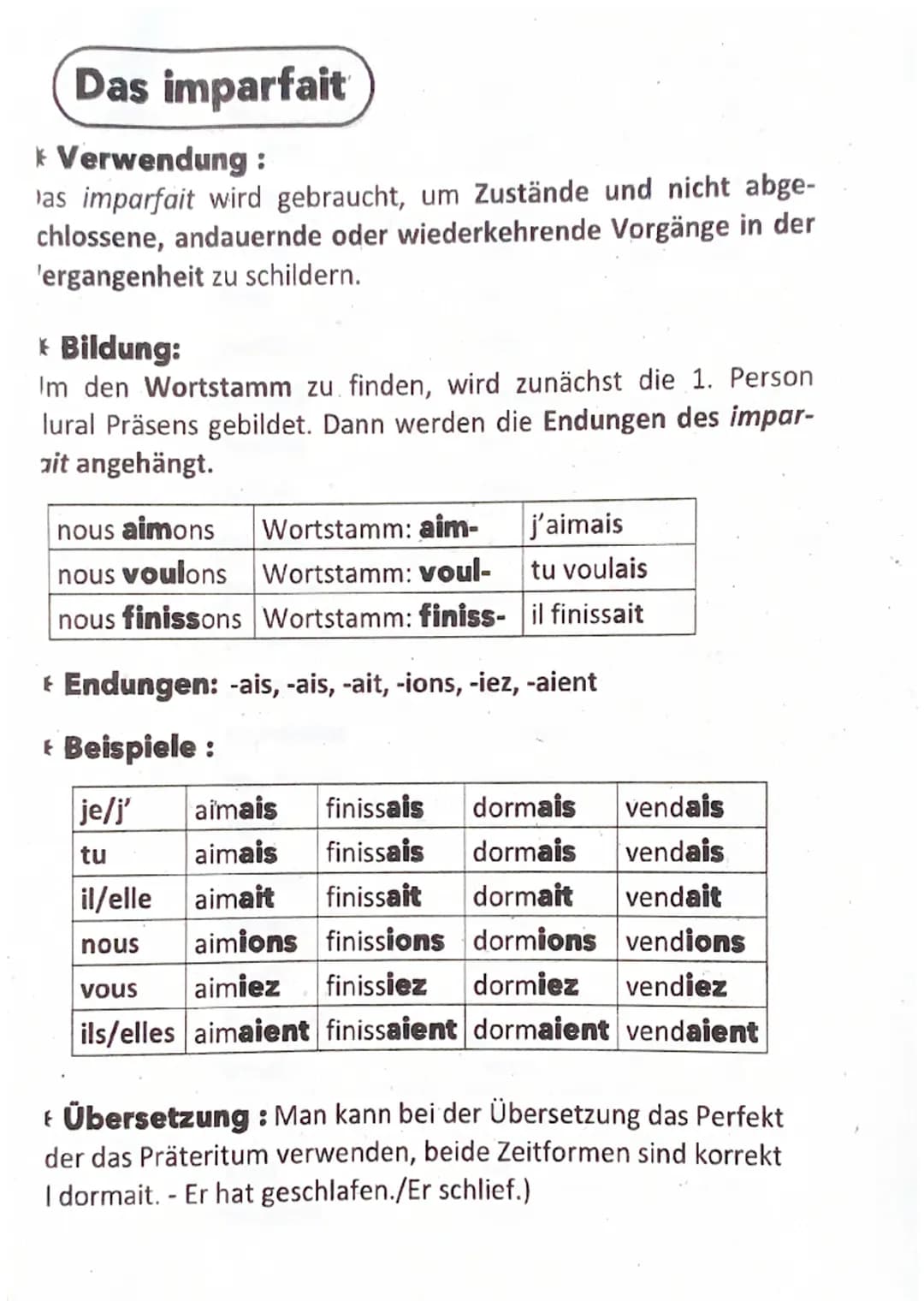 Inhalt:
* présent
* passé composé
*
imparfait
* conditionnel
* futur simple
* unregelm. Wortstämme
* futur composé
* gérondif
* subjonctif
*