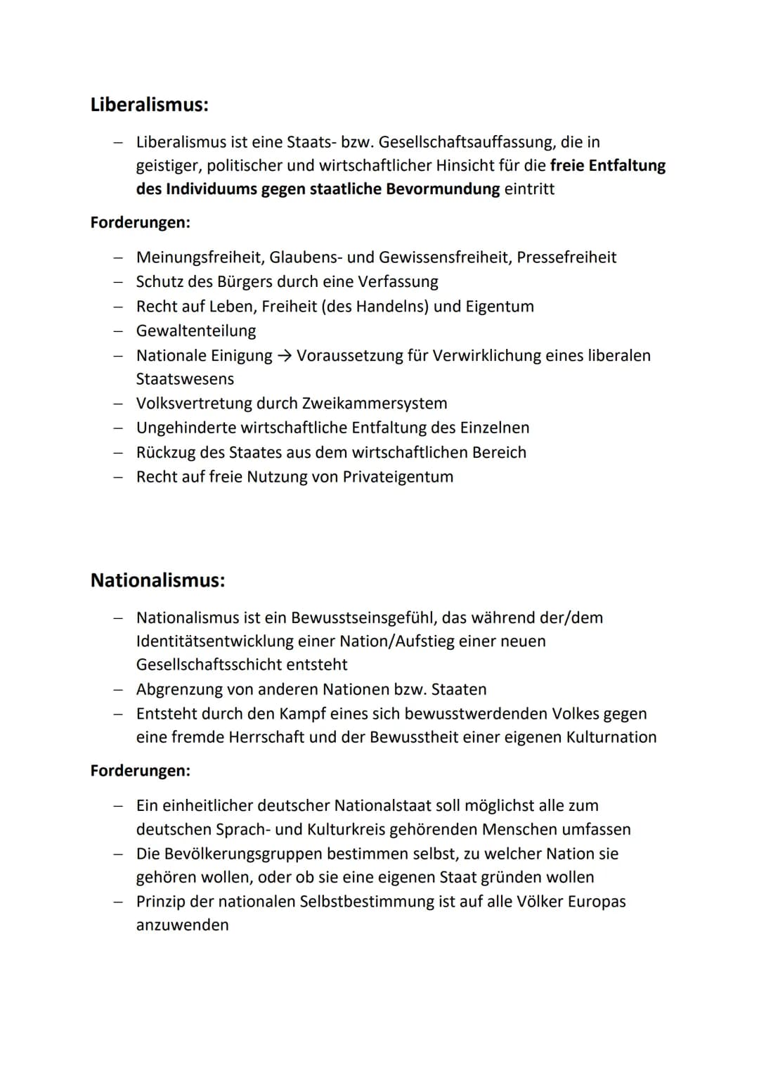 Liberalismus:
Liberalismus ist eine Staats- bzw. Gesellschaftsauffassung, die in
geistiger, politischer und wirtschaftlicher Hinsicht für di