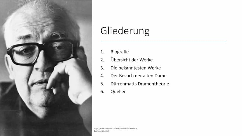 ,, Ein Schrifsteller kann
die Welt im besten Fall
beunruhigen, im
seltensten Fall
beeinflussen -
verändern nie."
Friedrich Dürrenmatt Gliede