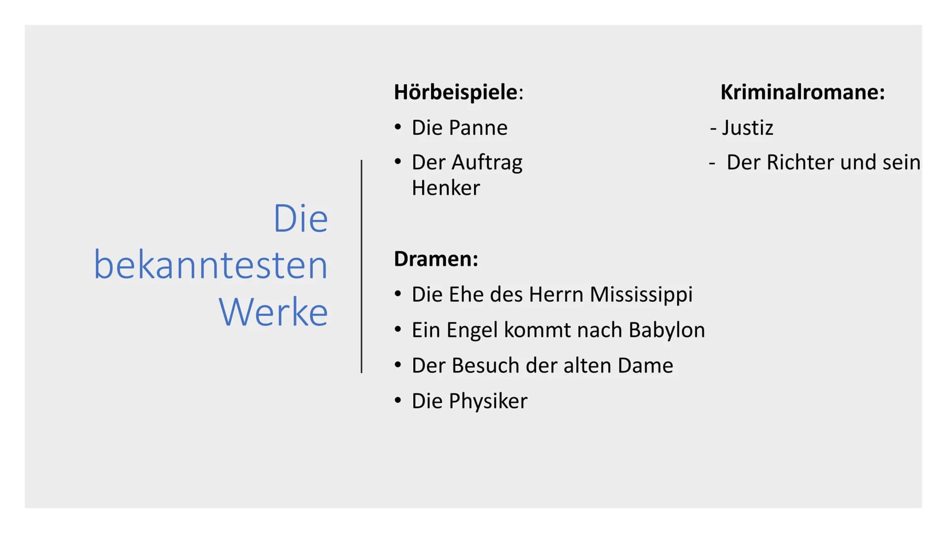 ,, Ein Schrifsteller kann
die Welt im besten Fall
beunruhigen, im
seltensten Fall
beeinflussen -
verändern nie."
Friedrich Dürrenmatt Gliede