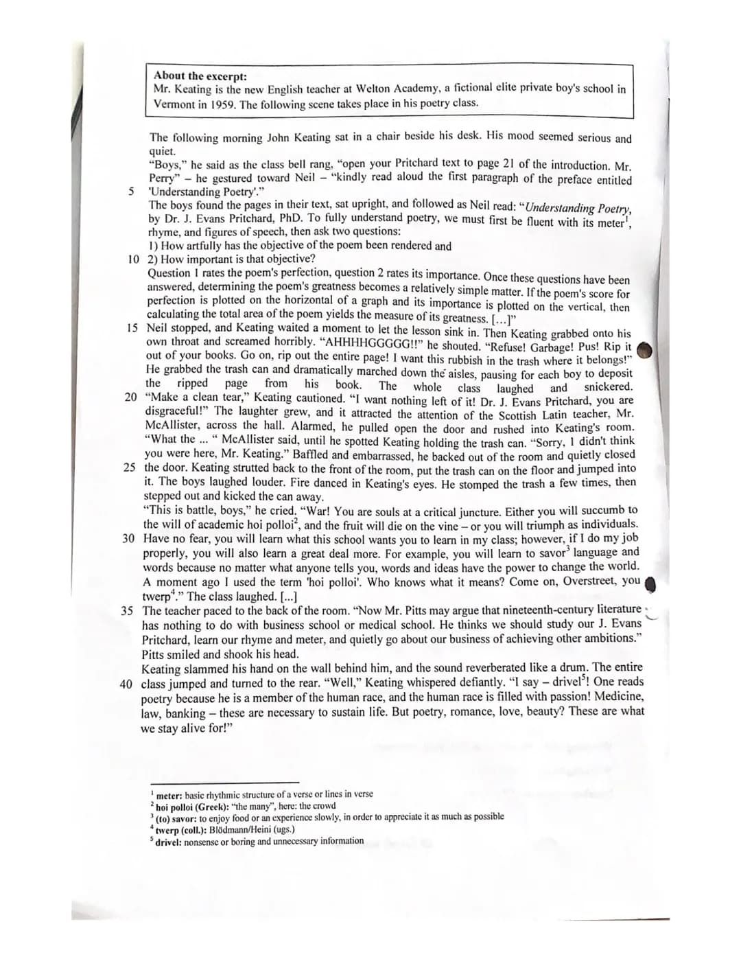 718
13/13
10/1 EN1
Name:
a) Content
b) Style & Language
GRADE: Ser
Assignments
1st Written Exam in English (Advanced Level)
Please note:
gut