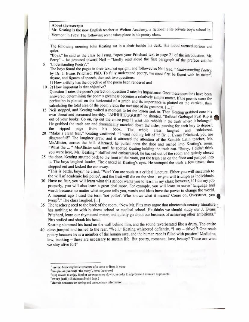 718
13/13
10/1 EN1
Name:
a) Content
b) Style & Language
GRADE: Ser
Assignments
1st Written Exam in English (Advanced Level)
Please note:
gut