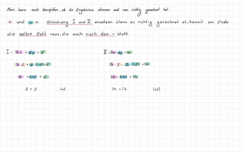 Es gibt
Bsp:
gibt immer
I: 3x + 2y = 2
II: 5x - 2y = 14
3.
Addi
d d i
1.3x + 5x + 2y = 2y = 2 + 14
x = 1. Familie
y = 1 Familie
8x
A
wir add