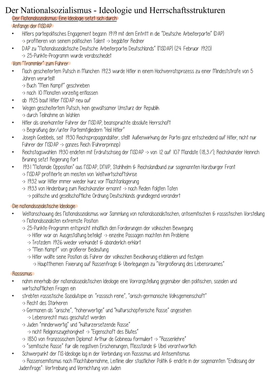 Der Nationalsozialismus - Ideologie und Herrschaftsstrukturen
Der Nationalsozialismus: Eine Ideologie setzt sich durch
Anfänge der NSDAP
Hit