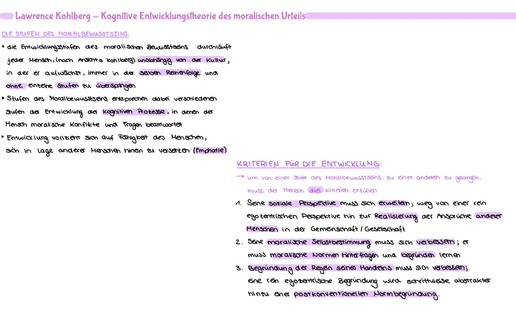 KOHLBERG
ENTWICKLUNG EINES STUFENMODELLS:
Grundsatzmoral
Gruppen moral
Autoritatsmoral
3.
6. Gewissens- und Prinzipien -
orientierung
5. Leg