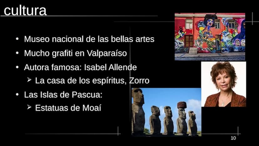  13333
www Chile La estructura
●
●
●
La naturaleza
●
La economía
La historia
La dictadura de Pinochet
La cultura
• Las fuentes
● geografía y
