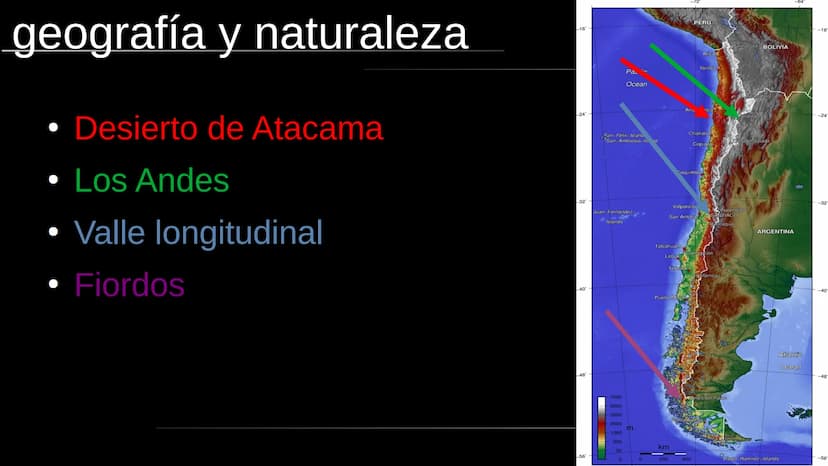  13333
www Chile La estructura
●
●
●
La naturaleza
●
La economía
La historia
La dictadura de Pinochet
La cultura
• Las fuentes
● geografía y