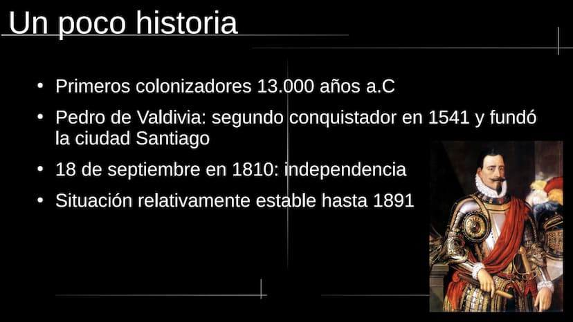  13333
www Chile La estructura
●
●
●
La naturaleza
●
La economía
La historia
La dictadura de Pinochet
La cultura
• Las fuentes
● geografía y