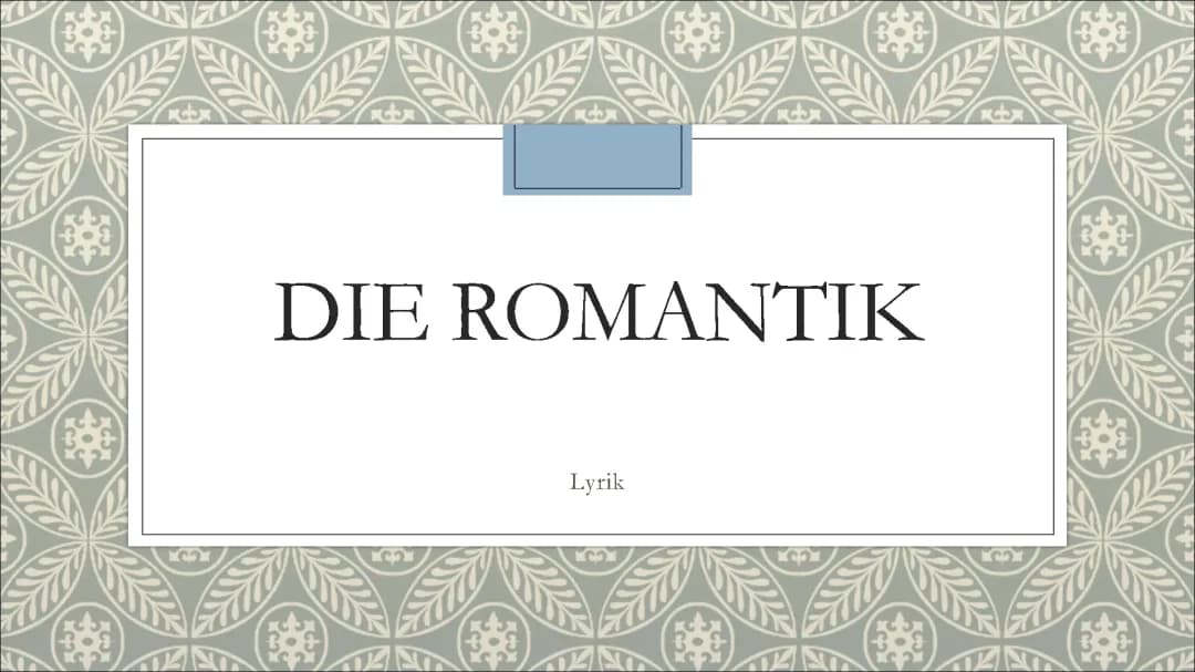 Entdecke die Merkmale und Symbole der Romantik Epoche
