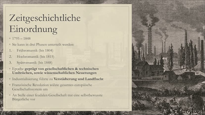 LC2
DIE ROMANTIK
Lyrik
523
CO Gliederung
Epoche der Romantik
• Der Begriff
• Zeitgeschichtliche Einordnung
Gegenbewegung der Klassik
• Weltb