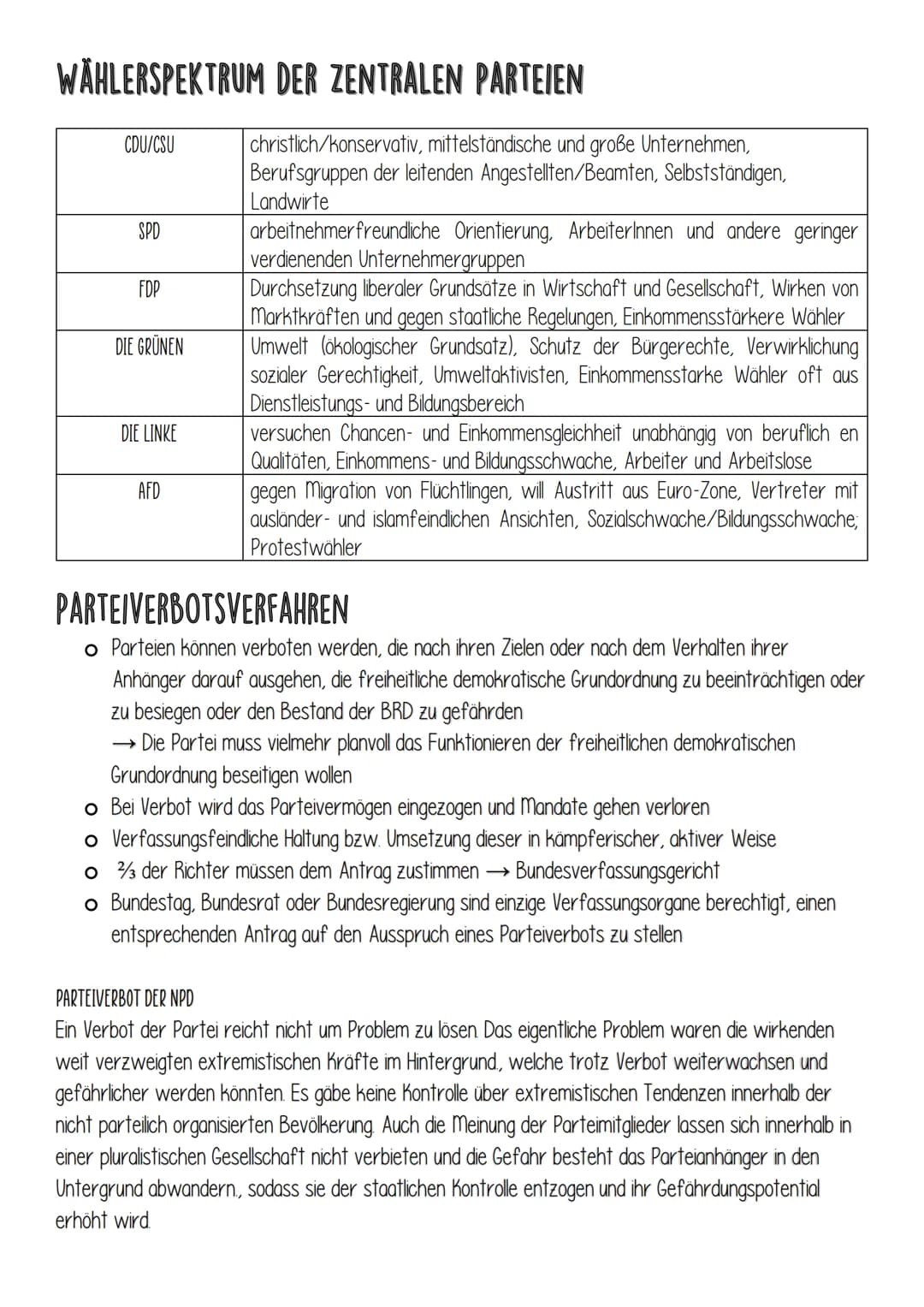 Politik in Deutschland
ZENTRALE ELEMENTE EINER DEMOKRATIE
GEWALTENTEILUNG: verhindert das ein einziger die ganze Macht hat und in seinem Int