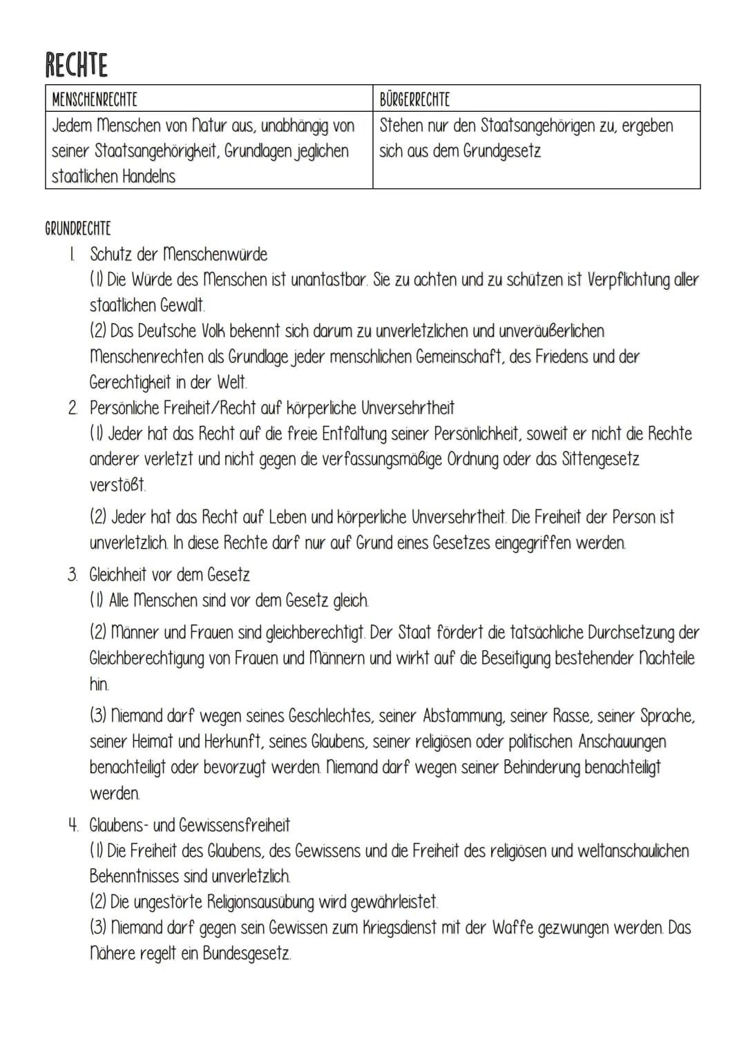 Politik in Deutschland
ZENTRALE ELEMENTE EINER DEMOKRATIE
GEWALTENTEILUNG: verhindert das ein einziger die ganze Macht hat und in seinem Int