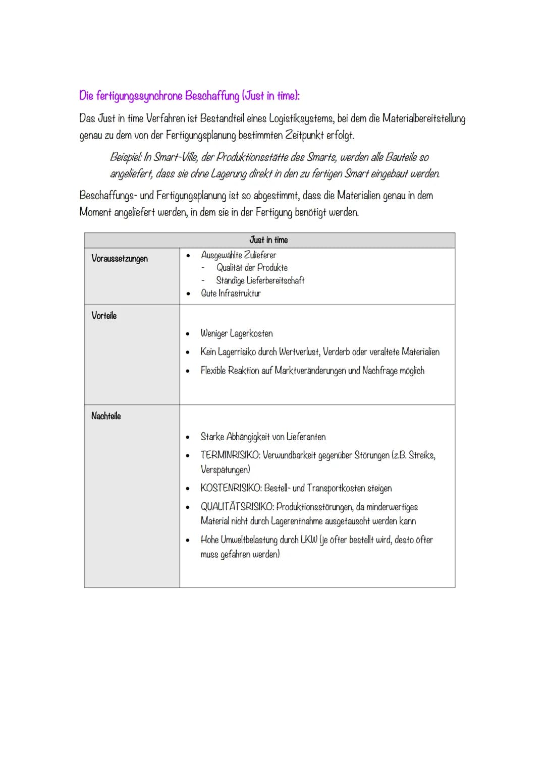 1. Materialwirtschaft
Die Materialwirtschaft ist für die Beschaffung und Bereitstellung aller notwendigen
Produktionsfaktoren zuständig.
Bed