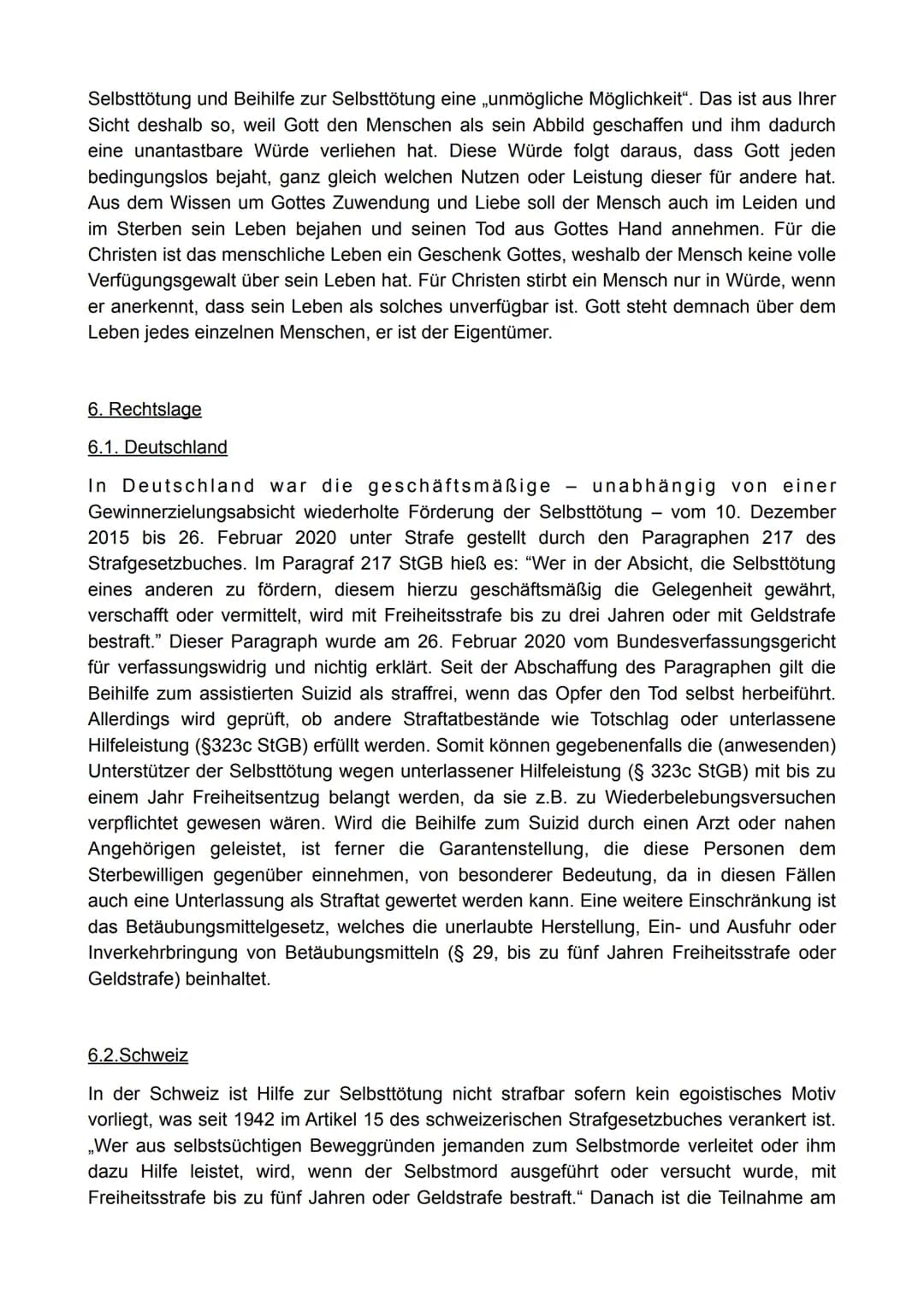 Gliederung
1. Vorwort
2. Begriffsdefinition
3. Der Wunsch zu sterben
4. Die verschiedenen Arten
5. Theologische Sicht
6. Rechtslage
6.1. Deu