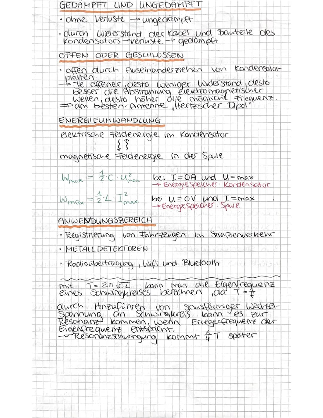 physik
VORABI
ELEKTROMAGNETISCHER SCHWINGKREIS
• abwechselnder Aufbau von elektrischem und
magnetischem Feld die sigh gegenseitig
erzeugen
=