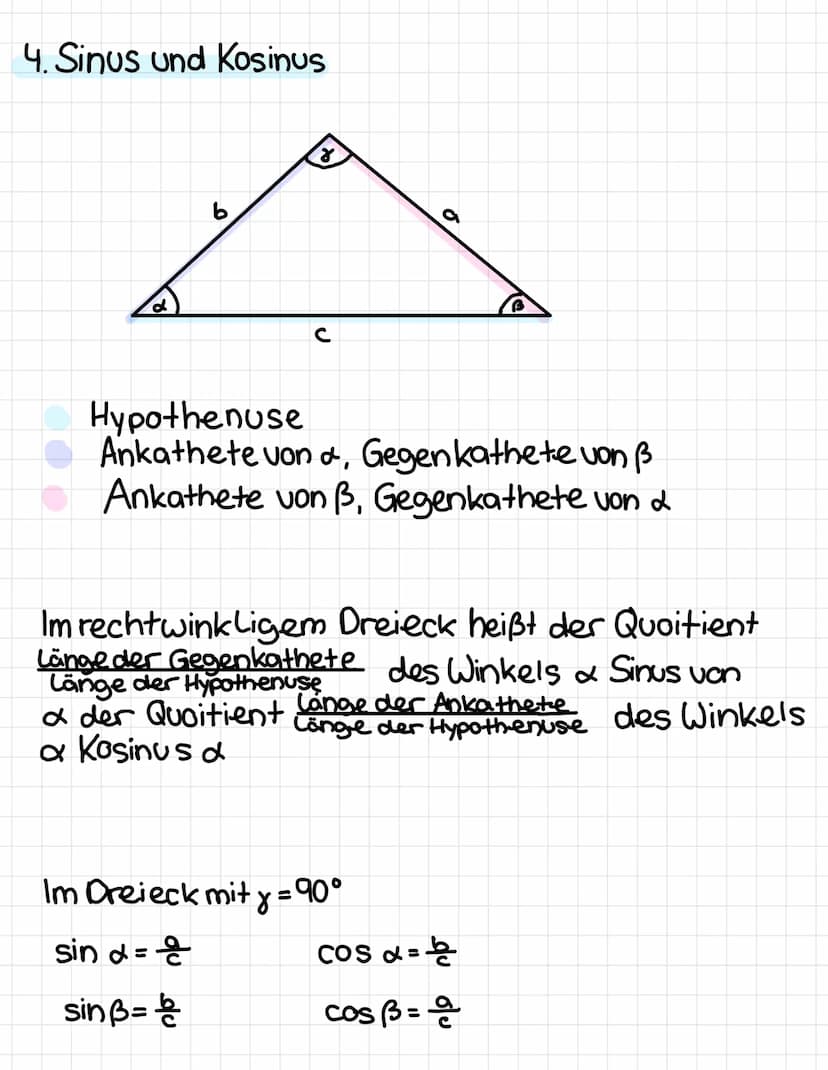 TRIGOMETRIE
1. Tangens
A
d
X
B
B
Hypothenuse
Kathete, Ankathethe von & Gegenkathete von B
Kathete, Ankathete von ß, Gegenkathete von B
Im Dr