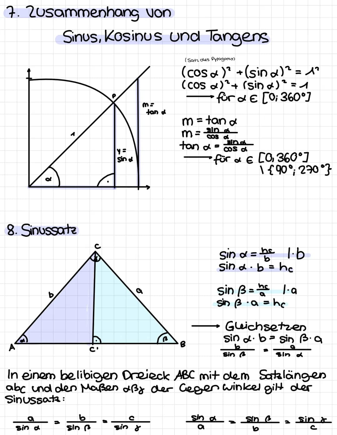 TRIGOMETRIE
1. Tangens
A
d
X
B
B
Hypothenuse
Kathete, Ankathethe von & Gegenkathete von B
Kathete, Ankathete von ß, Gegenkathete von B
Im Dr