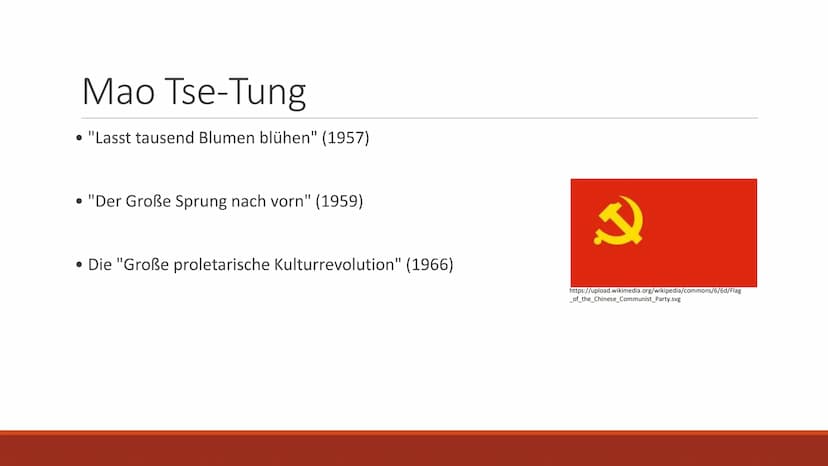 Maoismus Inhaltsverzeichnis
● Mao Tse-Tung
● Entstehung
• Leitgedanken
●
●
Fazit
•Quellen Mao Tse-Tung
• Geboren am 26. Dezember 1893 in Sha