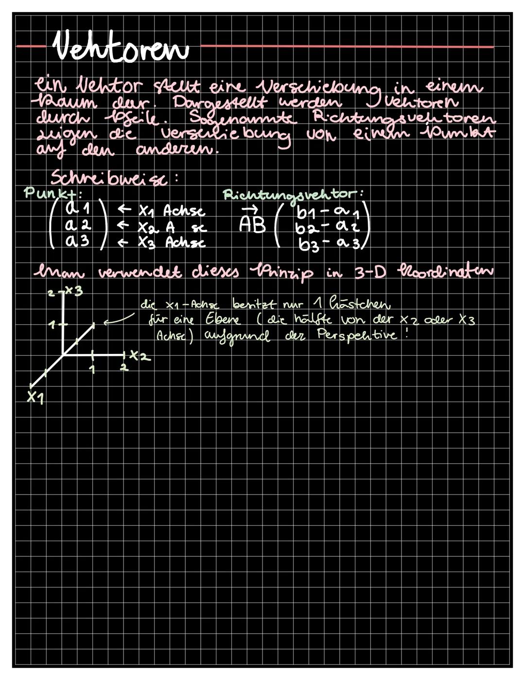 # Vehtoren

ein Vehtor stellt eine Verschiebung in einem
Raum dar. Dargestellt werden Vehtoren
durch seile Sosenammte Richterng sueltonen
Lu