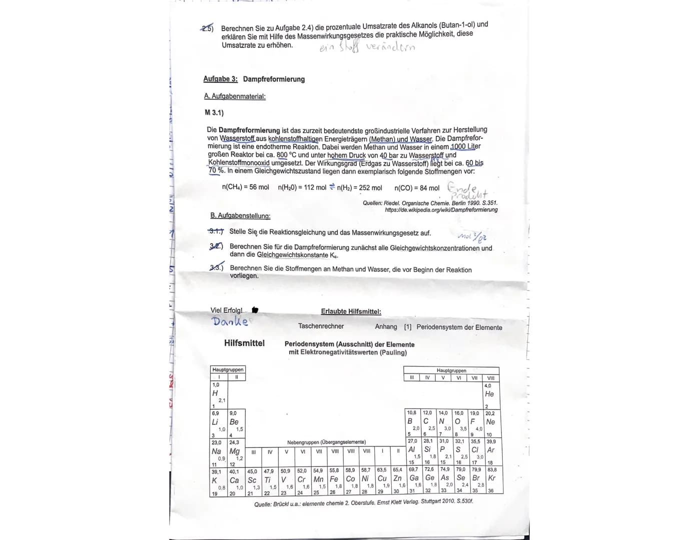 Das chemische Gleichgewicht: hursarbeit
Chemie Leistungskurs LK 12 CH-2 1. Klausur
6.10.2022
No. 1)
1.1) Das Stech hebermodell fängt so an d