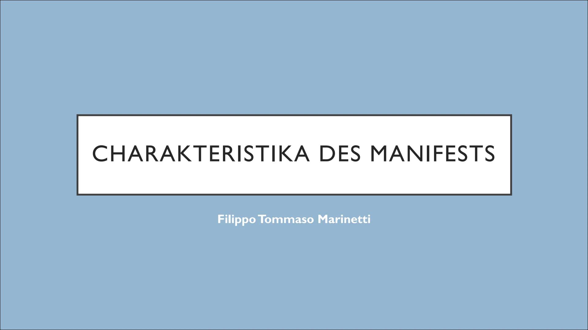 FUTURISMUS INHALT
Allgemeines
Entwicklung
Charakteristika des Manifests
Schönheitsideale und Motive
Bekannte Künstler & Werke
Bildanalyse
Qu