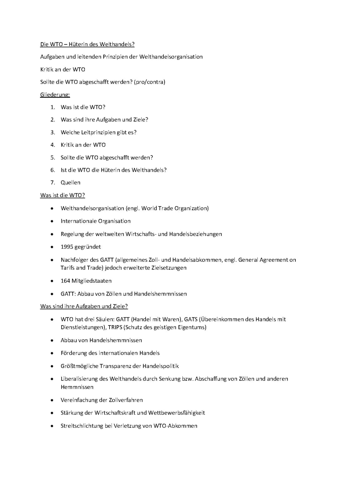 Vortrag "WTO- Hüterin des Welthandels?"