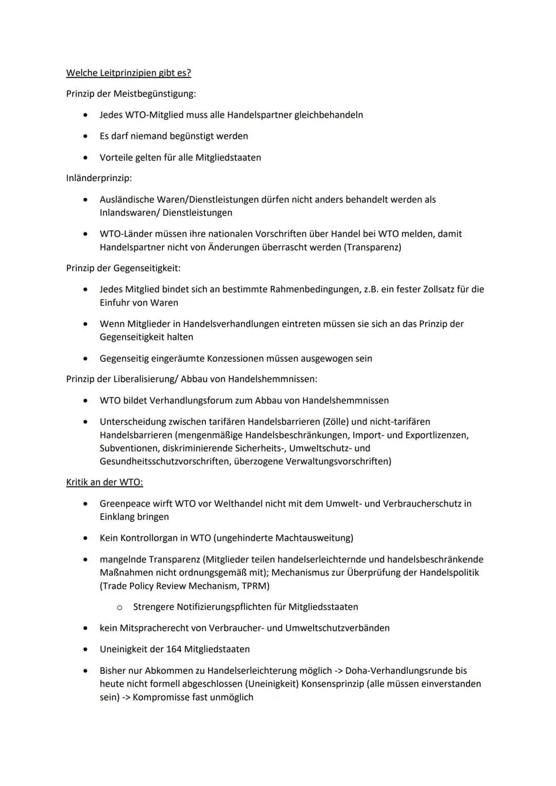 Die WTO-Hüterin des Welthandels?
Aufgaben und leitenden Prinzipien der Welthandelsorganisation
Kritik an der WTO
Sollte die WTO abgeschafft 