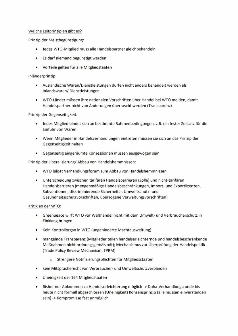 Die WTO-Hüterin des Welthandels?
Aufgaben und leitenden Prinzipien der Welthandelsorganisation
Kritik an der WTO
Sollte die WTO abgeschafft 