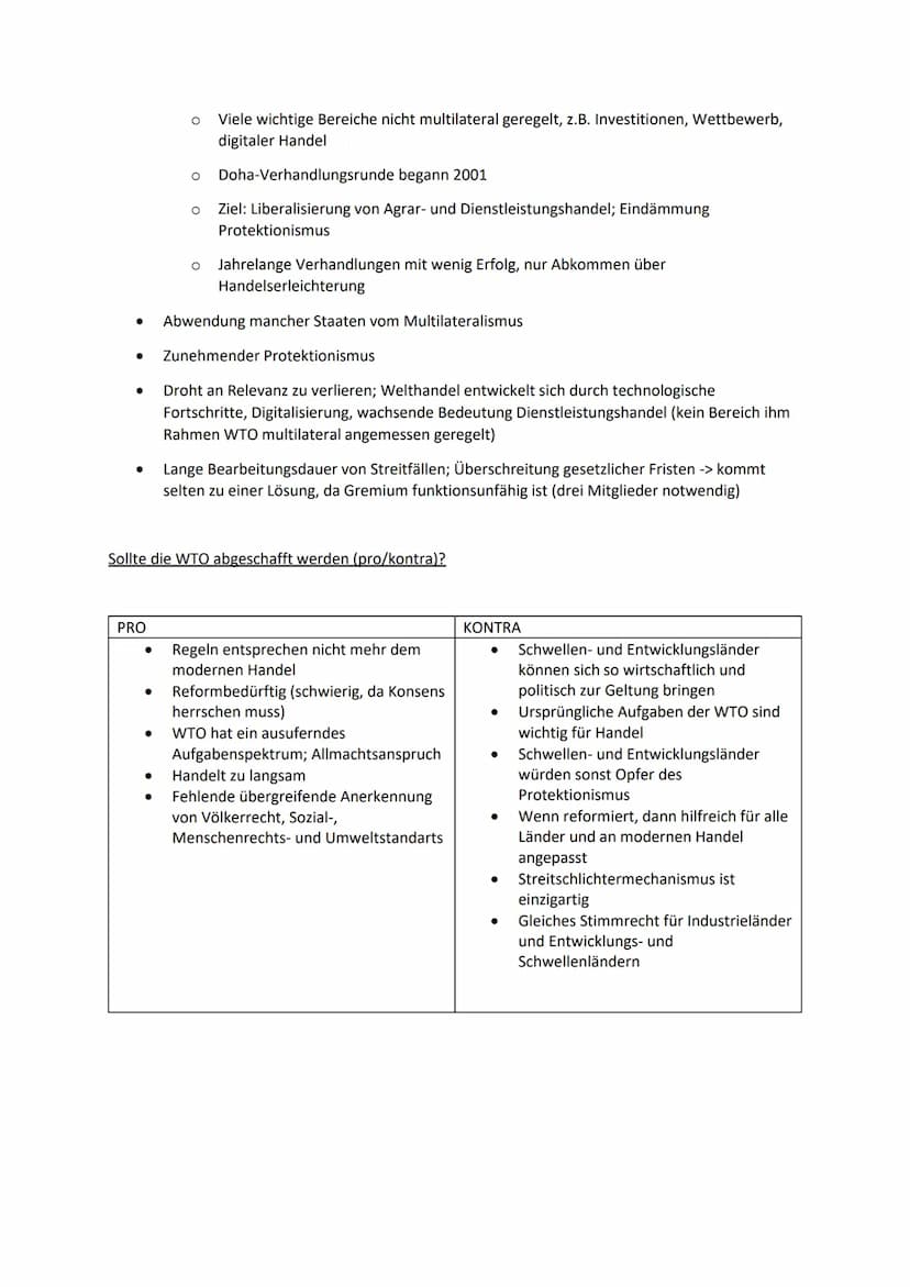 Die WTO-Hüterin des Welthandels?
Aufgaben und leitenden Prinzipien der Welthandelsorganisation
Kritik an der WTO
Sollte die WTO abgeschafft 