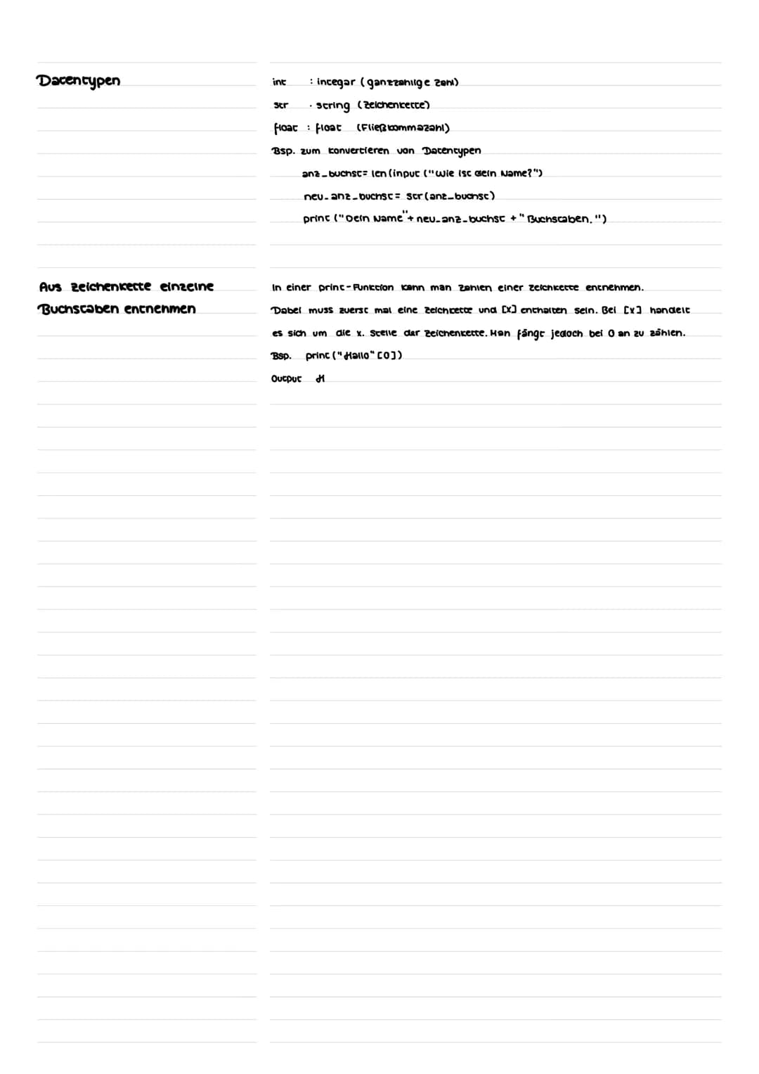 Vergleichsoperatoren
Variablen
Funktionen: print
input
program
""^V" "
1=
<
>=
1
plus minus getellt mal
↓
wird als
Daceityp
fleac
angegeben
