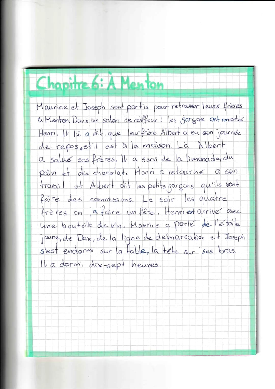 Chapitre 6: A Menton
que
Maurice et Joseph sont partis pour retrouver leurs frères
à Menton. Dans un salon de coiffeur? les garçons ont renc