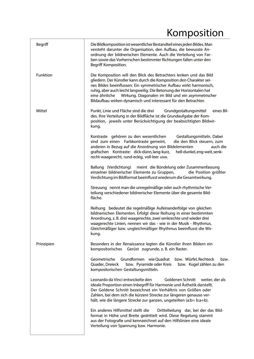 Farbordnung
Farbmerkmale
Farbkontraste
Farb-an-sich-
Kontrast
Kalt-Warm-Kontrast
Hell-Dunkel-
Kontrast
Komplementär-
kontrast
Qualitätskontr