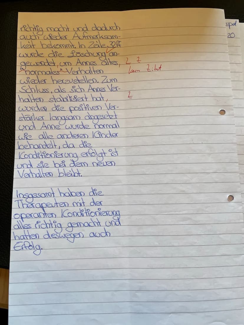 15
10
20
25
5
Pädagogik GK 11
2. Klausur
Lerntheorien
Gesamtschule
10.06.2020
Aufgabenstellung:
1. Beschreibe das Vorgehen der Therapeuten i