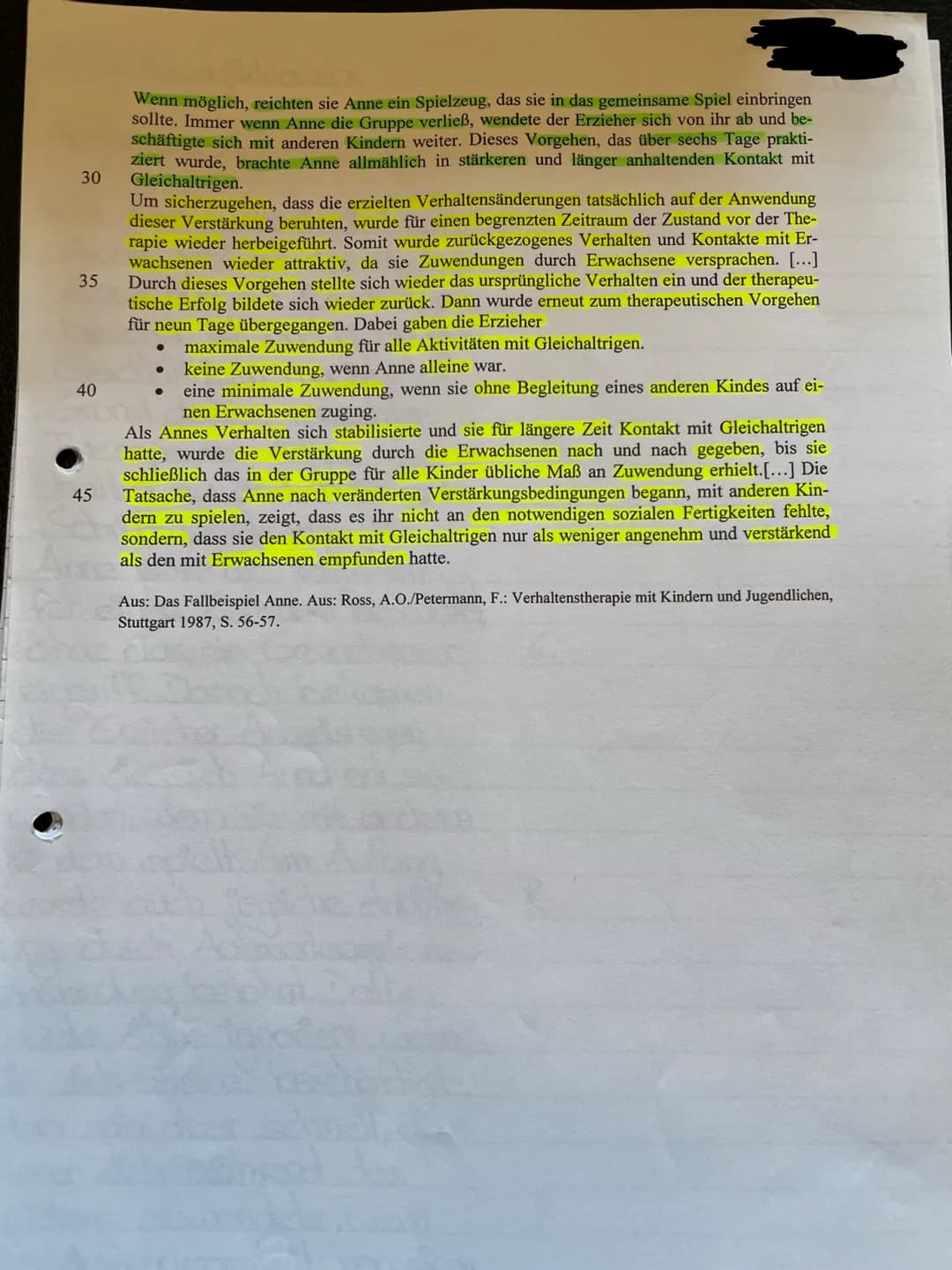15
10
20
25
5
Pädagogik GK 11
2. Klausur
Lerntheorien
Gesamtschule
10.06.2020
Aufgabenstellung:
1. Beschreibe das Vorgehen der Therapeuten i