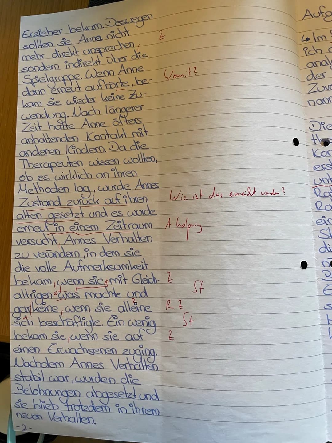 15
10
20
25
5
Pädagogik GK 11
2. Klausur
Lerntheorien
Gesamtschule
10.06.2020
Aufgabenstellung:
1. Beschreibe das Vorgehen der Therapeuten i