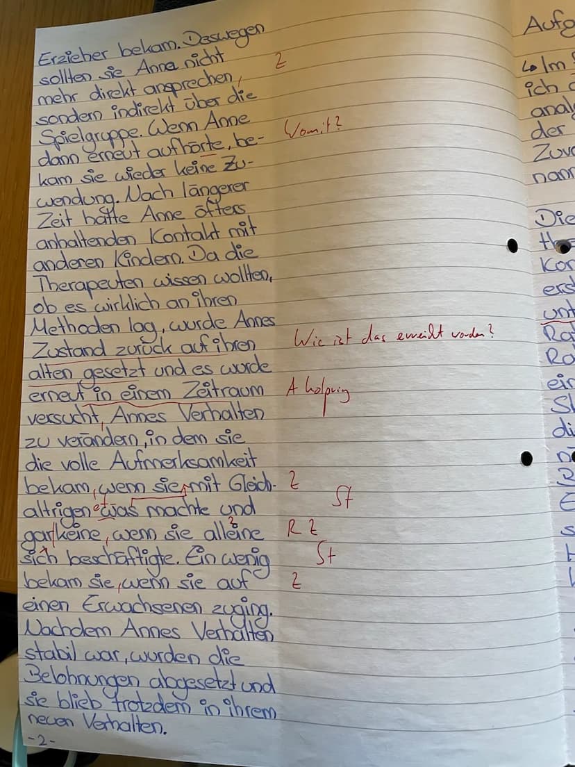15
10
20
25
5
Pädagogik GK 11
2. Klausur
Lerntheorien
Gesamtschule
10.06.2020
Aufgabenstellung:
1. Beschreibe das Vorgehen der Therapeuten i