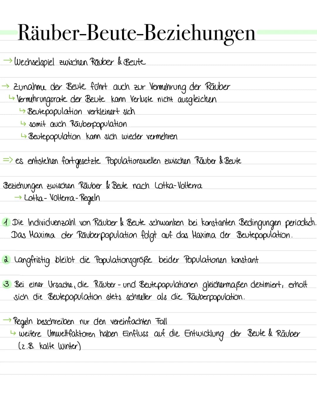 Intra- und interspezifische Beziehungen
Intraspezifische Faktoren:
Individuen einer Art können in unterschiedlichen Wechselbeziehungen zuein