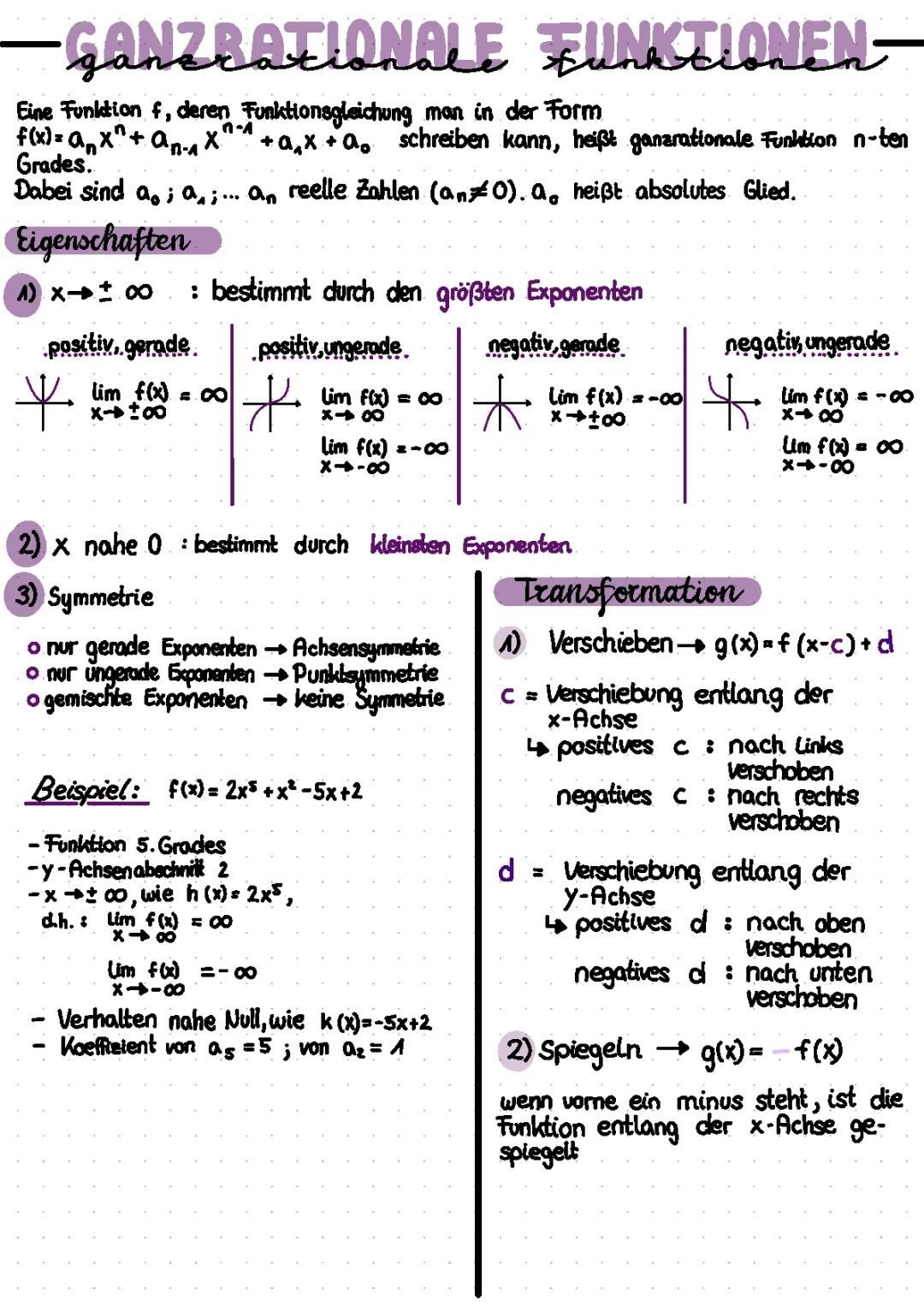 Ganzrationale Funktionen