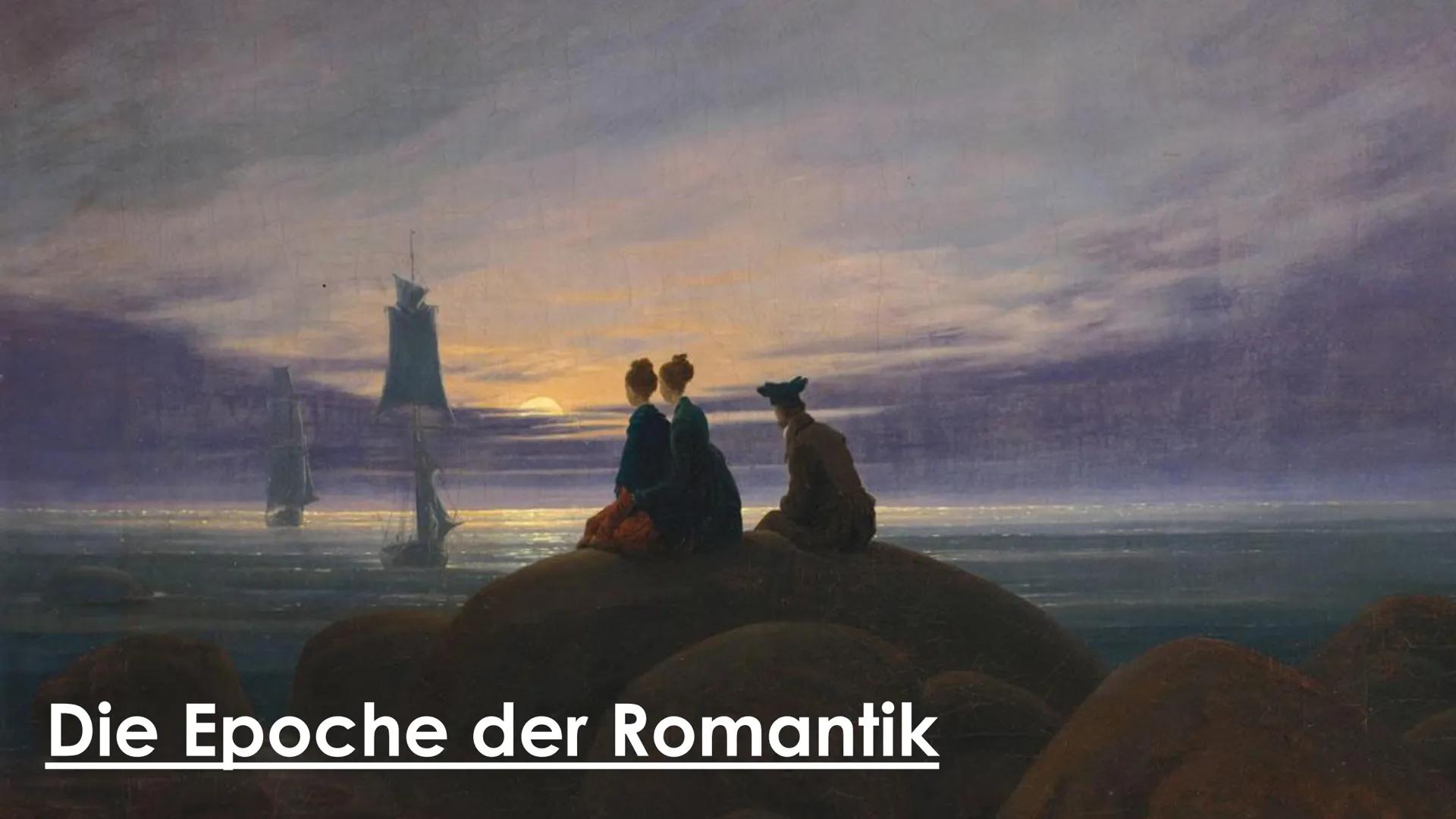 Begriff ,,Romantik":
Romantik
Zeitliche Einordnung: →von 1780 bis 1850 (zwischen Aufklärung/ Klassizismus und Realismus)
→ Bezug zum Mittela