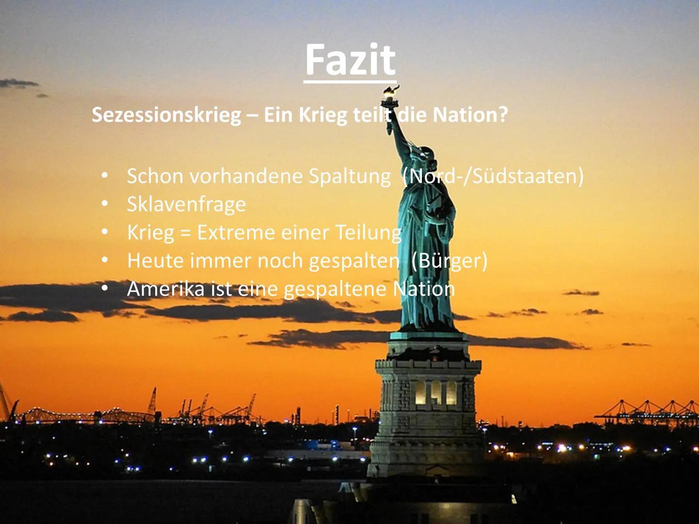 ●
●
Was davor geschah
1783
GFS Geschichte - Sezessionskrieg
Unabhängigkeitskrieg gegen England von 1775 bis
Unabhängigkeitserklärung
1776
Be