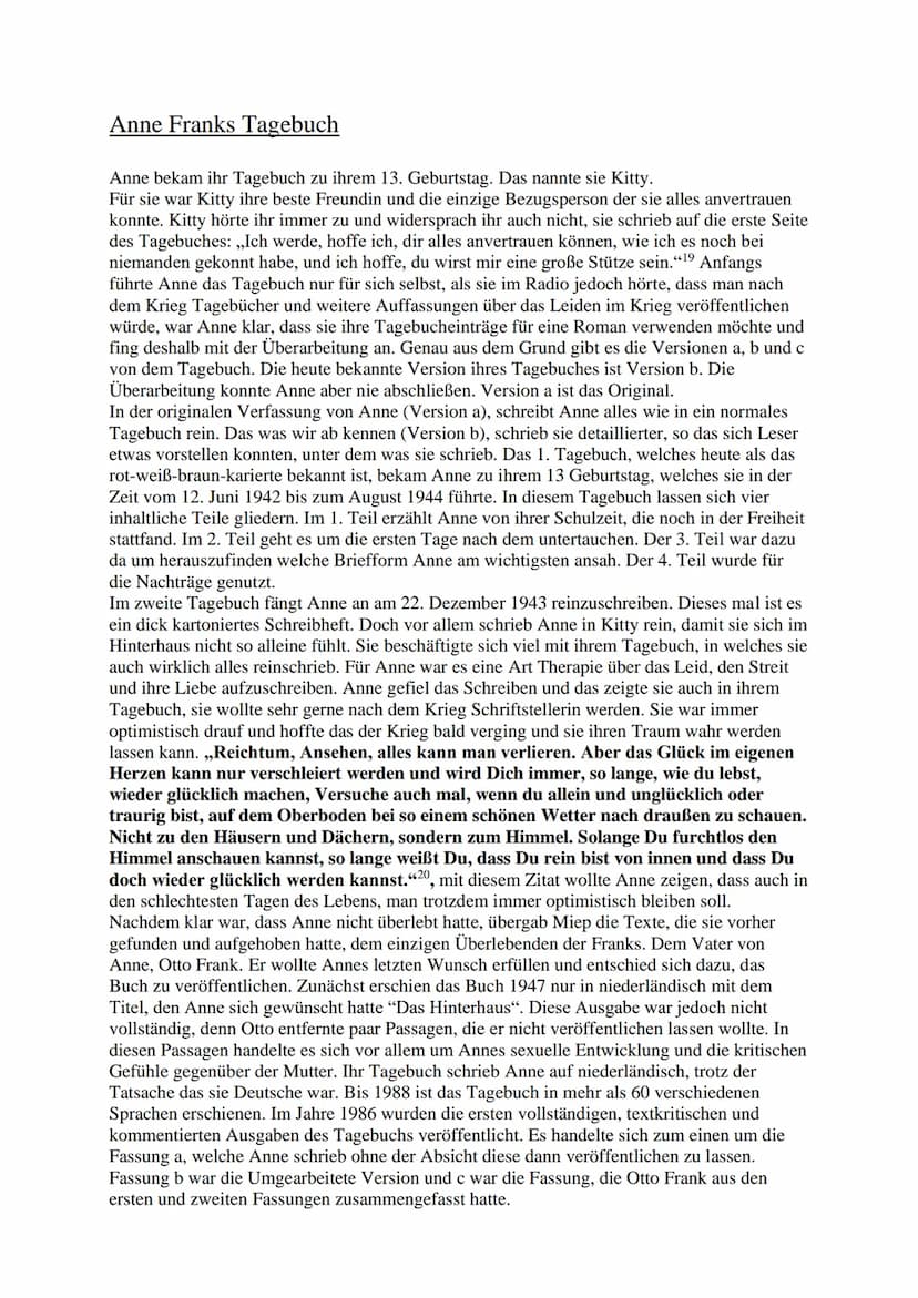 Hausarbeit zum Thema:
Inwiefern ist das Schicksal von Anne Frank beispielhaft für das der
Verfolgten im NS-Staat?
Viktoria Kovalev
10e
Gesch