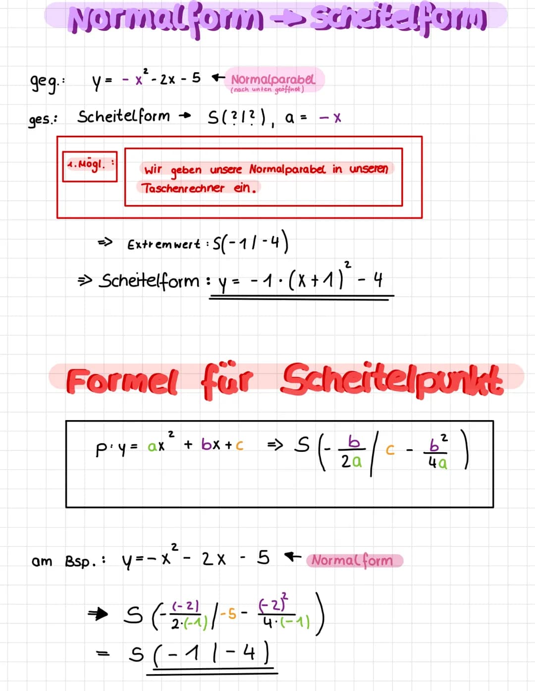 Parabalglaishung mit 2 Punktan
Bei Parabellgleichungen mit 2 Punkten, benutzen wir immer die Normalform
Geg.:
Parabel P mit P₁ (3/1), P2 (61