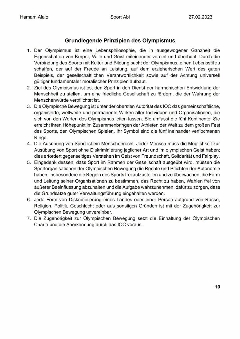 Hamam Alalo
Sport Abi
Bewegungslehre
27.02.2023
Warum Bewegungsanalyse?
Das Ziel der Analyse sportlicher Bewegungen besteht darin, ein Beweg